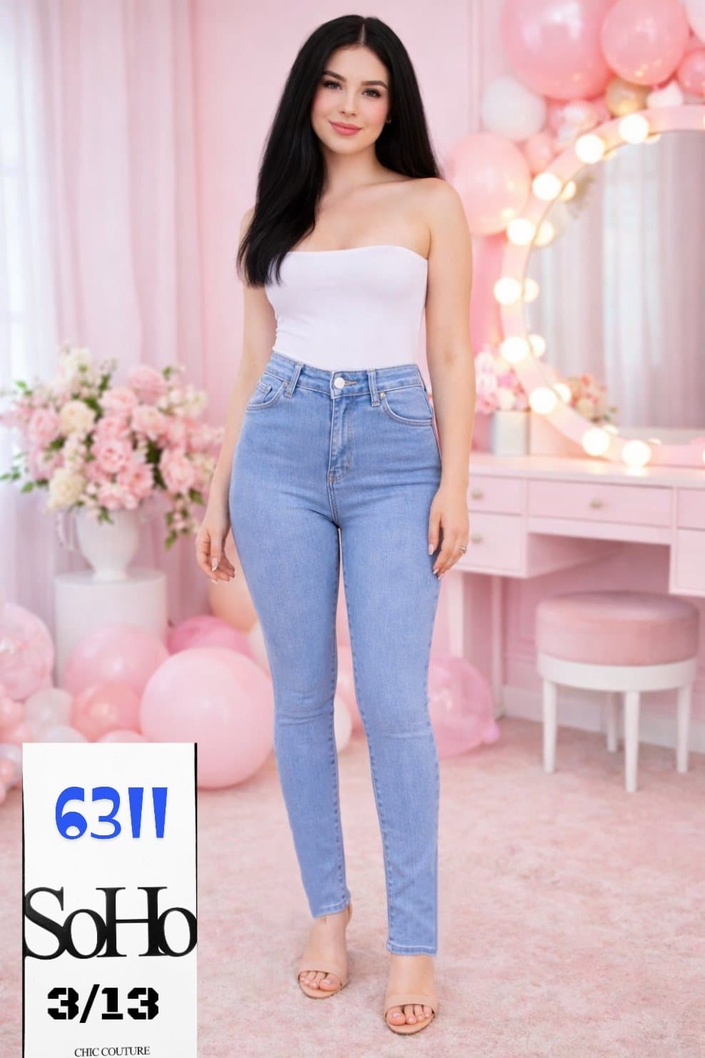 SOHO 6311 Light-Wash Skinny Jeans sold by ATHERYA