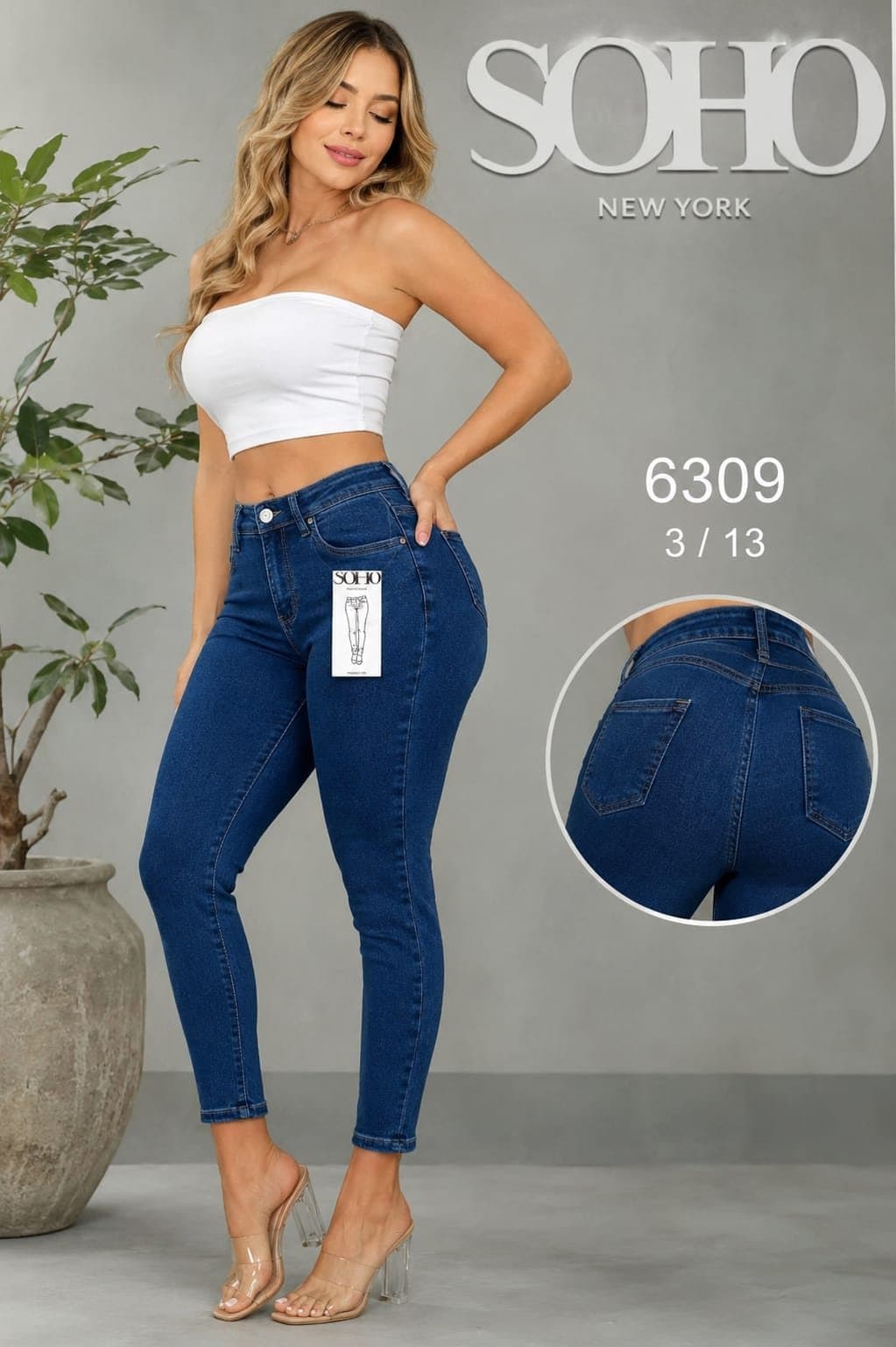 SOHO 6309 Dark-Wash Skinny Jeans sold by ATHERYA