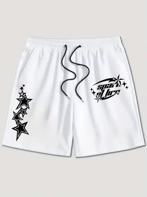 White Star Graphic Drawstring Shorts sold by Mi Pequeño Closet - Tiendita D'Sofi