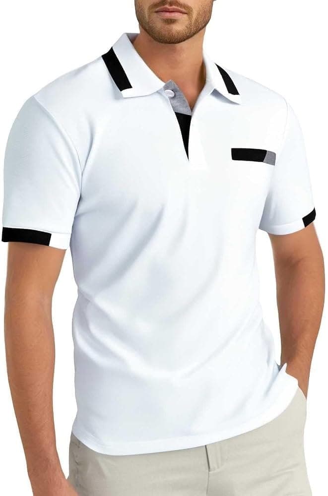 White Polo Shirt with Black Accents sold by Mi Pequeño Closet - Tiendita D'Sofi