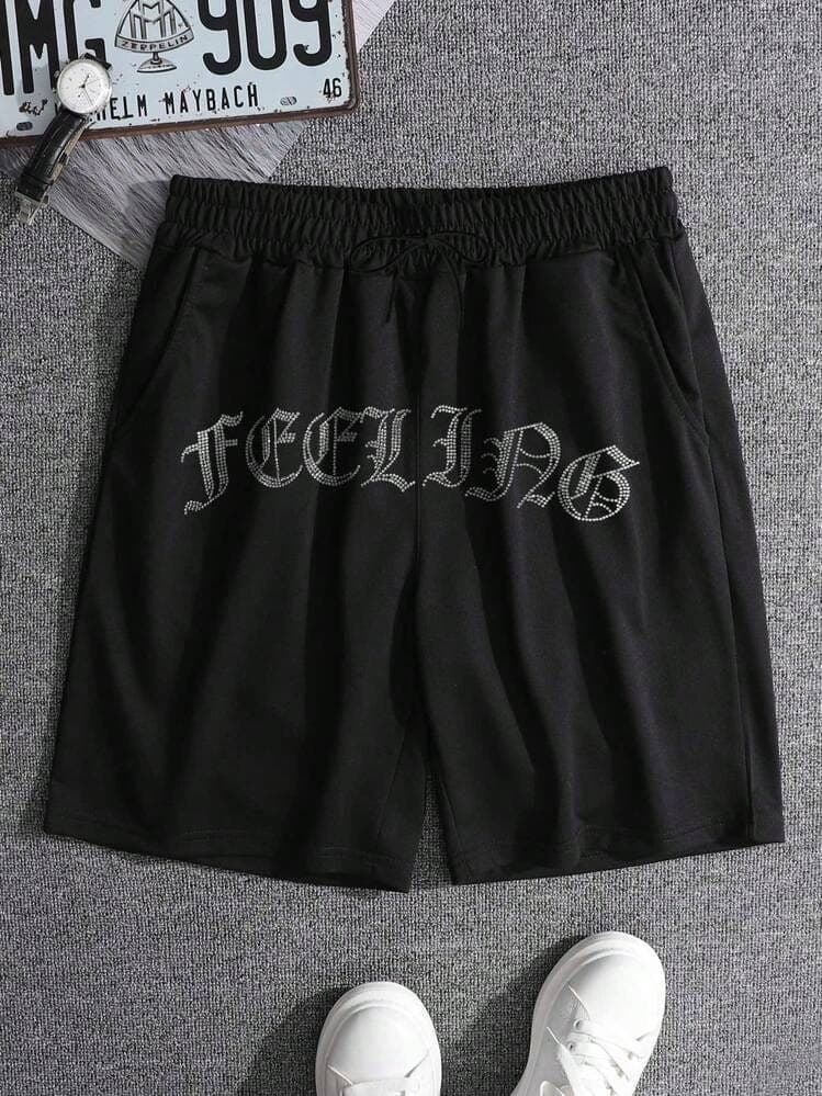 Black Feeling Graphic Shorts sold by Mi Pequeño Closet - Tiendita D'Sofi