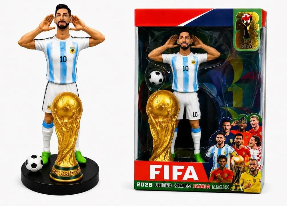 Argentina No. 10 Soccer Figure & Trophy Set sold by Pamper Yourself