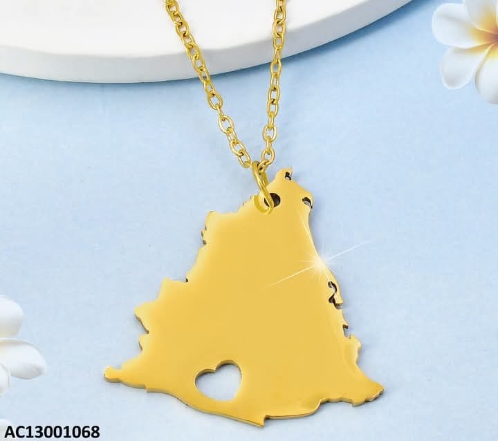 Stainless Steel Nicaragua Map Necklace with Heart Cutout sold by Pamper Yourself
