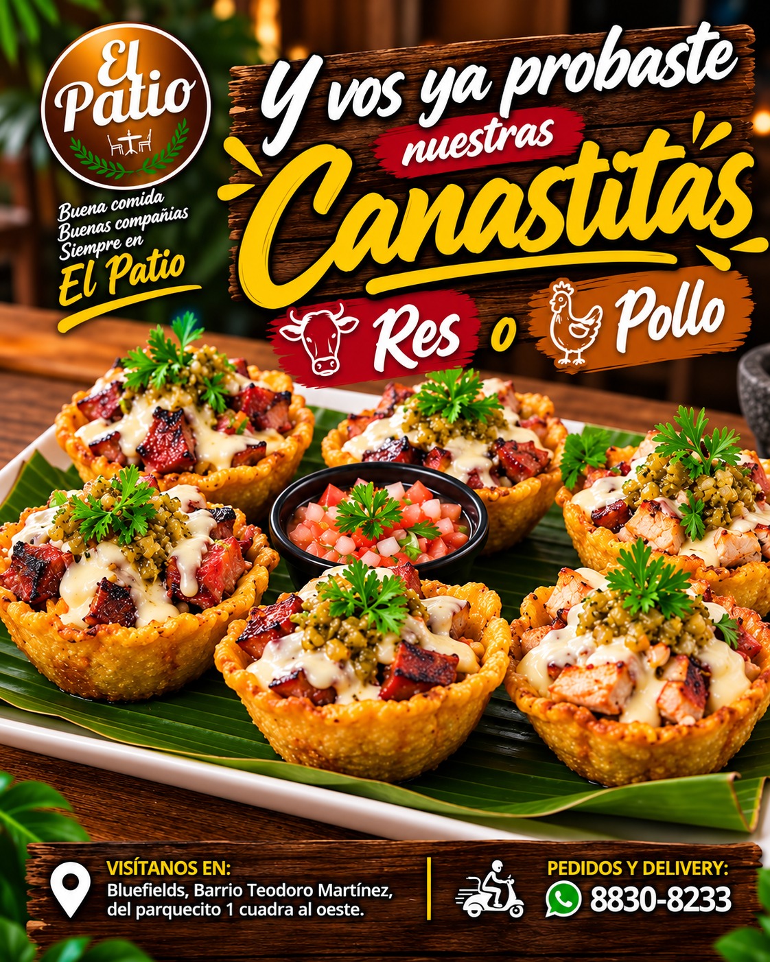 Canastitas de res o pollo